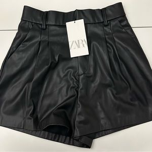 XS ZARA Vegan Leather Shorts